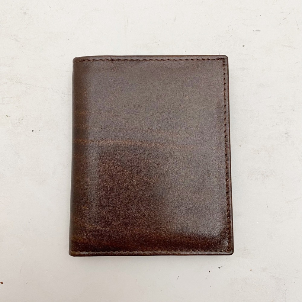Don Loper Beverly Hills Leather Vertical Bifold ID‎ Window Wallet Mens OS Brown